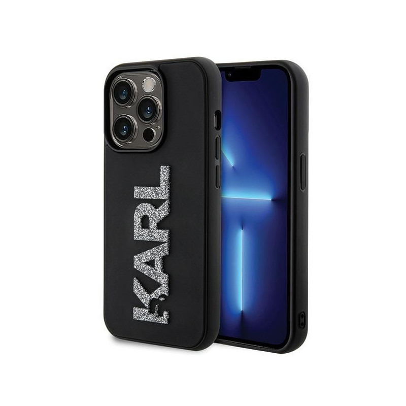KARL LAGERFELD case for IPHONE 15 Pro Max KLHCP15X3DMBKCK (3D Logo Glitter) black KARL LAGERFELD case for IPHONE 15 Pro Max KLHCP15X3DMBKCK (3D Logo Glitter) black