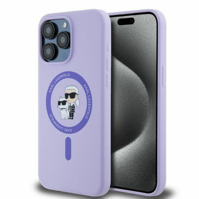 KARL LAGERFELD case for IPHONE 15 Pro Max compatible with MagSafe KLHMP15XSCMKCRHU (Silicone KC Body Ring) purple KARL LAGERFELD case for IPHONE 15 Pro Max compatible with MagSafe KLHMP15XSCMKCRHU (Silicone KC Body Ring) purple