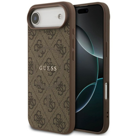 GUESS case for IPHONE 17 Air compatible with MagSafe GUHMP17MG4GFRW (PU 4G Ring Classic Logo) brown