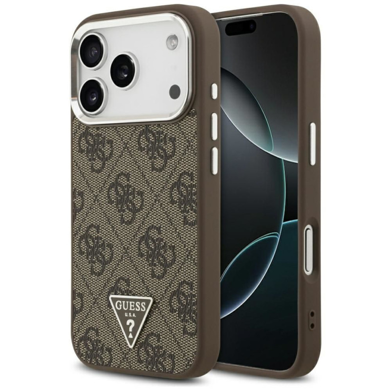 GUESS case for IPHONE 17 Pro compatible with MagSafe GUHMP17LP4TSRCMW (PU 4G W/Triangle Logo SL) brown GUESS case for IPHONE 17 Pro compatible with MagSafe GUHMP17LP4TSRCMW (PU 4G W/Triangle Logo SL) brown