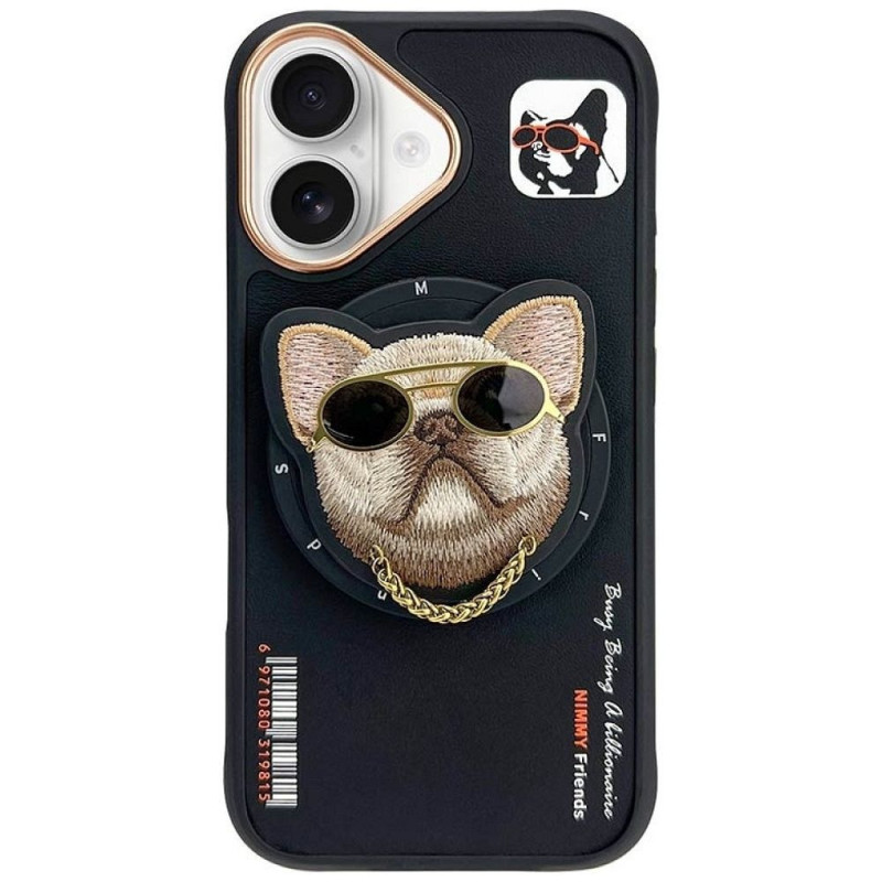 NIMMY case GLASSES COOL DOG compatible with MagSafe for IPHONE 16 black NIMMY case GLASSES COOL DOG compatible with MagSafe for IPHONE 16 black