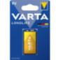 VARTA alkaline battery 9V (Type 6LR61) Longlife 1 pcs VARTA alkaline battery 9V (Type 6LR61) Longlife 1 pcs