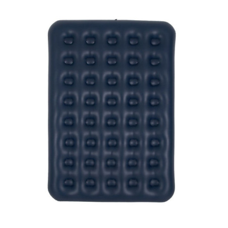 Inflatable double travel mattress with velvet finish + inflating pump 67002 blue