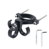 Hook for shopping with three loops for bike / scooter aluminum FS366-001 black