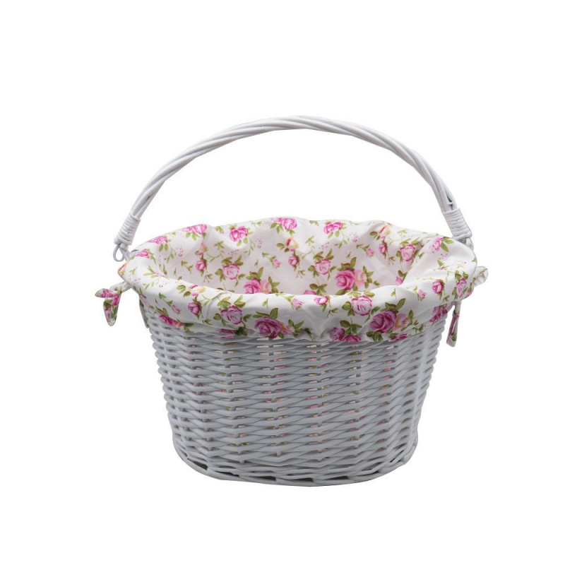 Willow basket with printing fabric FSBKT-037-1 white