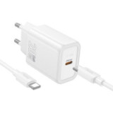 Phone charger Hoco USB C QC PD 20W + cable USB C to Lightning N60 white
