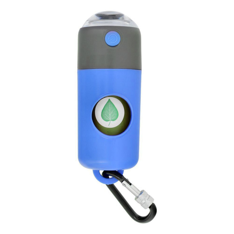 Dog excrement bag dispenser with carabiner and flashlight LLFG24033 blue Dog excrement bag dispenser with carabiner and flashlight LLFG24033 blue