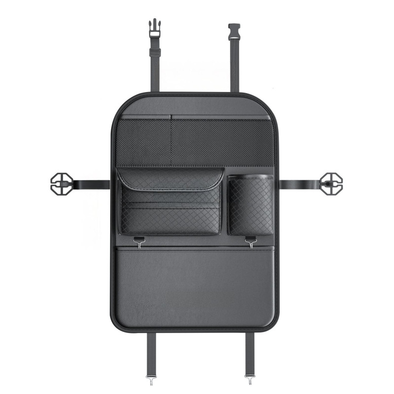 Car organizer for front seats with compartments D03 black