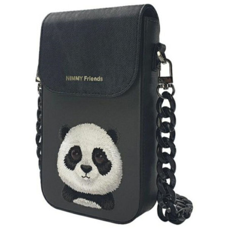 Phone case wallet handbag 3-in-1 Set Nimmy Big Eyed Pet 2.0 panda black