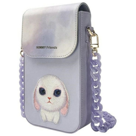 Phone case wallet handbag 3-in-1 Set Nimmy Big Eyed Pet 2.0 rabbit violet