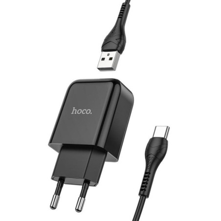 Phone charger Hoco USB A 2A 10W + cable USB A to USB C N2 black