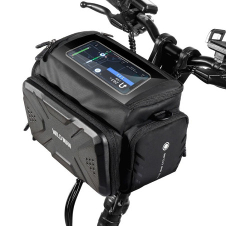 WILDMAN traveling  bag for bike handlebars with zipper GS6 4L ( 4 "- 7" ) black