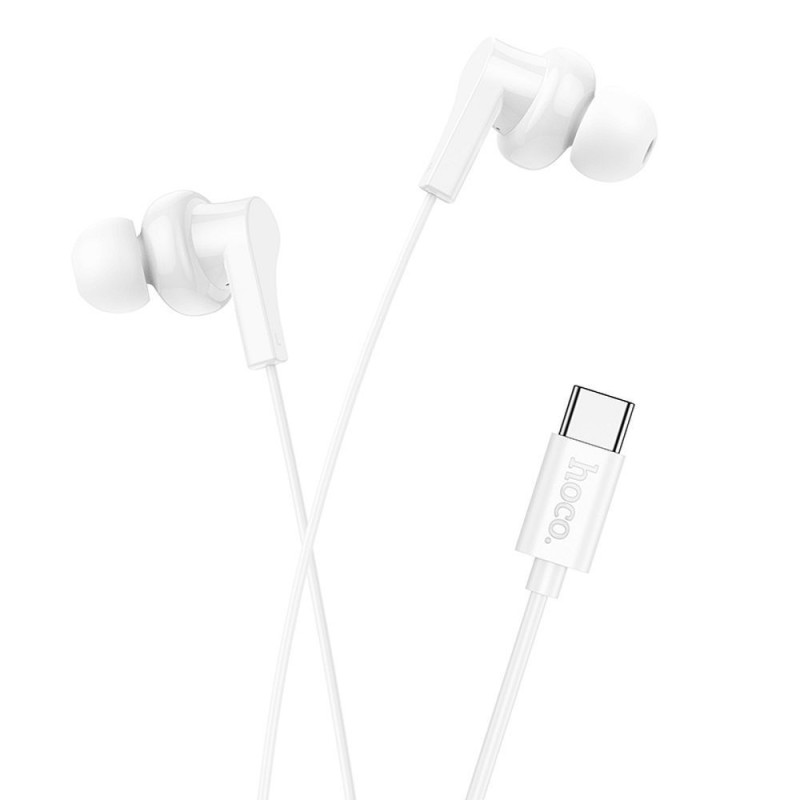 Wire earphones USB C Hoco M114 white Wire earphones USB C Hoco M114 white