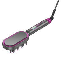 Hair straightener Hoco with comb and digital display HP44 rose red
