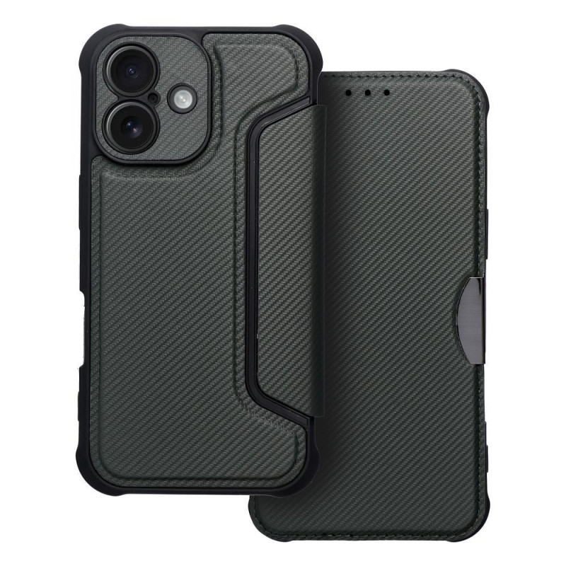 Flip case for iPhone 16 PLUS Razor Book dark green Flip case for iPhone 16 PLUS Razor Book dark green