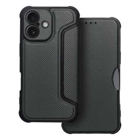 Flip case for iPhone 16 PLUS Razor Book dark green