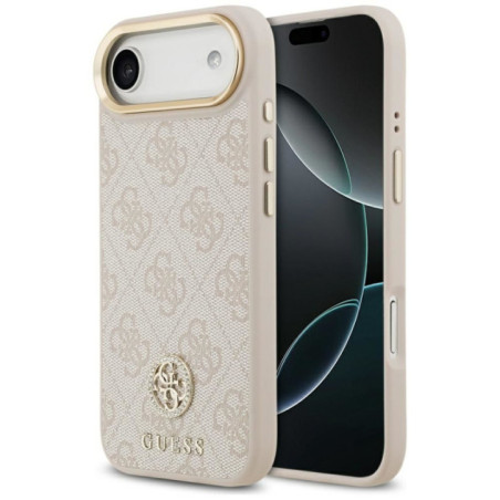 GUESS case for IPHONE 17 Air compatible with MagSafe GUHMP17MP4GRMDEP (PU W/ 4G Strass Logo) pink