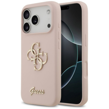 GUESS case for IPHONE 17 Pro GUHCP17LSC4GSMP (Silicone W/ Big 4G Script) pink