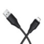 Silicone Cable USB A to Lightning Hoco 2,4A 1 m X124 black Silicone Cable USB A to Lightning Hoco 2,4A 1 m X124 black