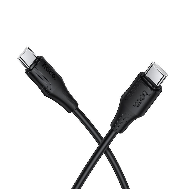 Silicone Cable USB C to USB C Hoco 3A 60W 1 m X124 black Silicone Cable USB C to USB C Hoco 3A 60W 1 m X124 black