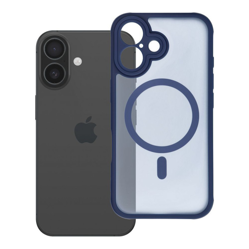 Case for iPhone 16 Full Matte Mag Cover compatible with MagSafe blue Case for iPhone 16 Full Matte Mag Cover compatible with MagSafe blue
