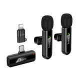 Wireless double microphone Lightning / USB C Hoco L20A black