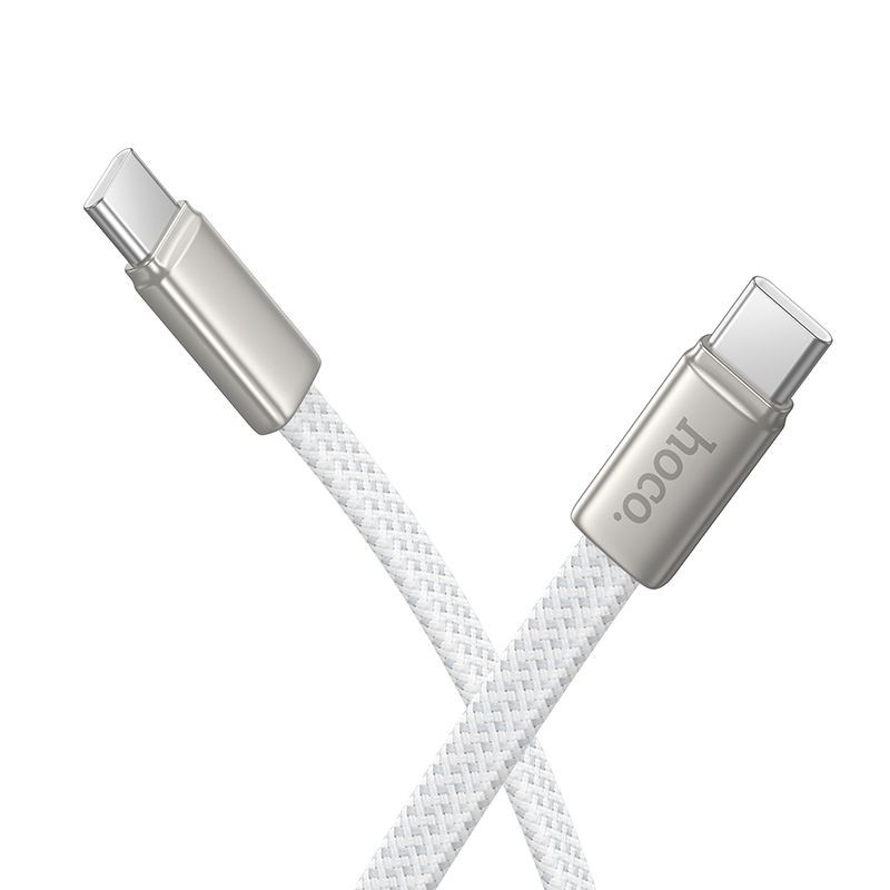 Flat Cable USB C to USB C Hoco 3A 60W 1 m X125 white