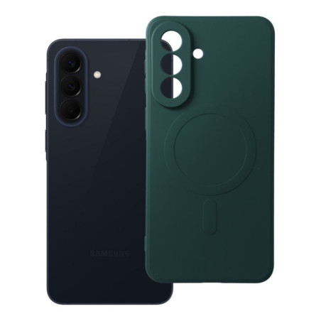 Case for Samsung A57 Silicone Mag Cover compatible with MagSafe (camera protection) green
