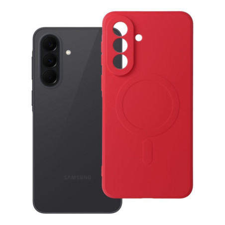 Case for Samsung A37 Silicone Mag Cover compatible with MagSafe (camera protection) red