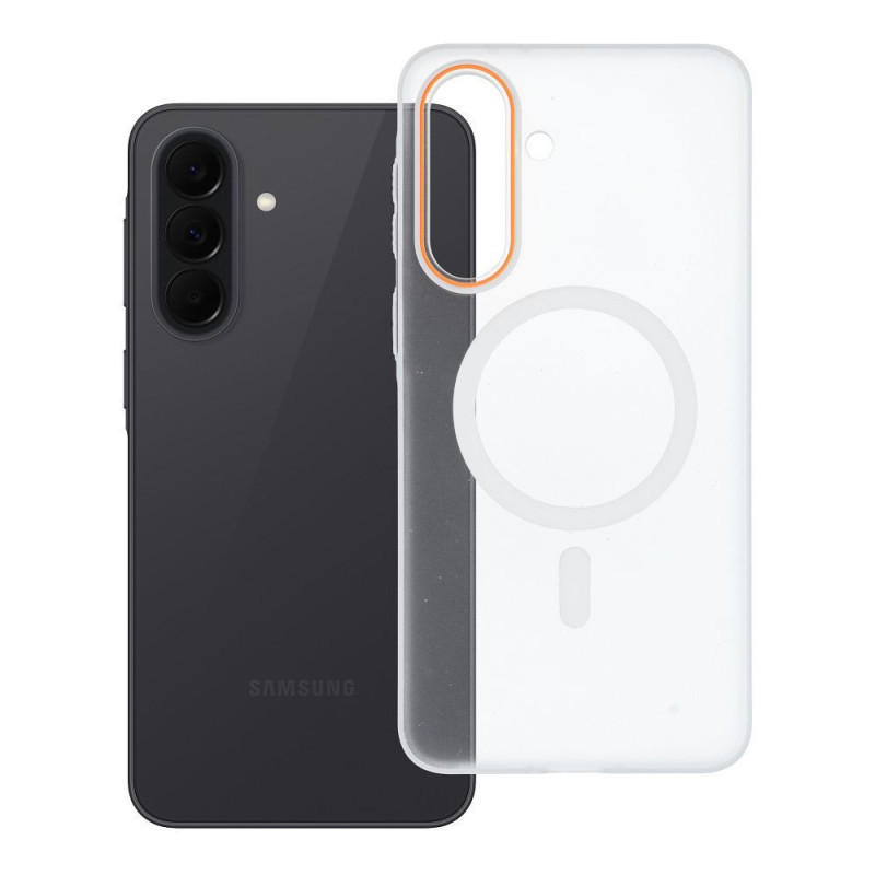Case for Samsung A37 Go Orange compatible with MagSafe transparent Case for Samsung A37 Go Orange compatible with MagSafe transparent