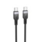 Silicone Cable USB C to USB C Hoco 3A 60W 2 m X109 black Silicone Cable USB C to USB C Hoco 3A 60W 2 m X109 black
