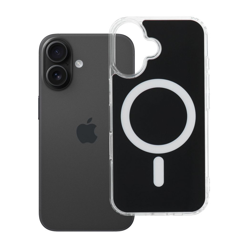 Case for iPhone 16 Clear Fusion Mag Cover compatible with MagSafe black