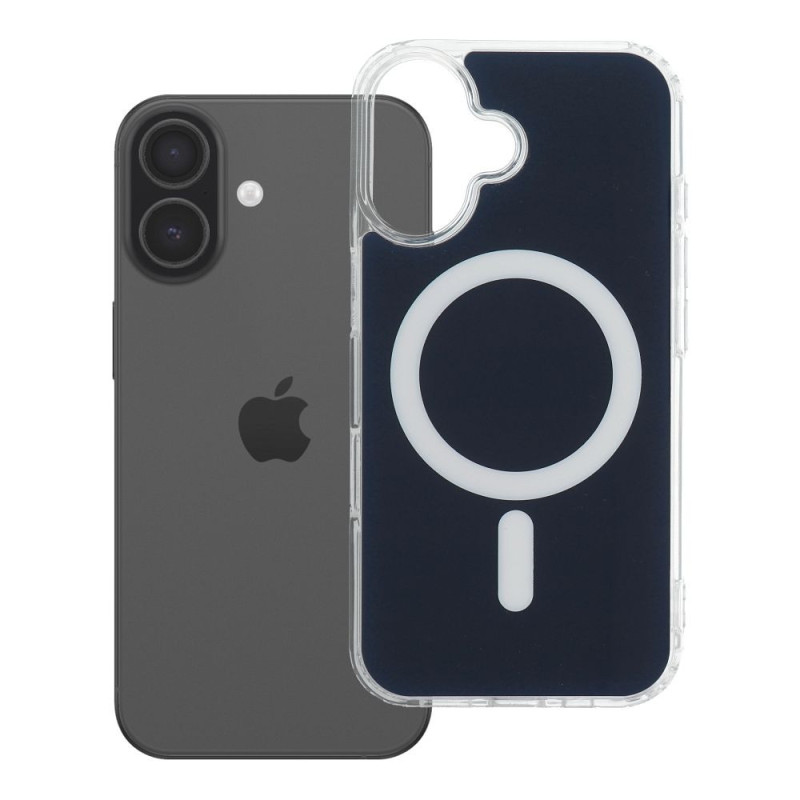 Case for iPhone 16 Clear Fusion Mag Cover compatible with MagSafe navy blue Case for iPhone 16 Clear Fusion Mag Cover compatible with MagSafe navy blue