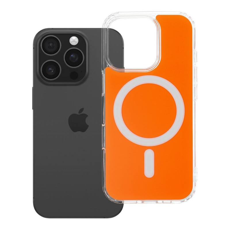 Case for iPhone 16 PRO Clear Fusion Mag Cover compatible with MagSafe hermes orange