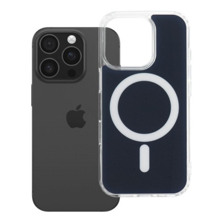 Case for iPhone 16 PRO Clear Fusion Mag Cover compatible with MagSafe navy blue