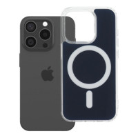 Case for iPhone 15 PRO Clear Fusion Mag Cover compatible with MagSafe navy blue
