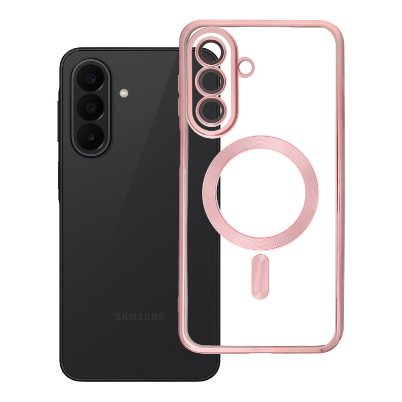 Case for Samsung A27 Electro Mag Cover case compatible with MagSafe rose gold