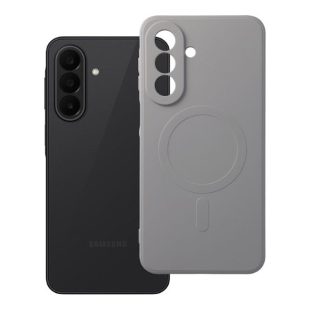 Case for Samsung A27 Silicone Mag Cover compatible with MagSafe (camera protection) grey titatnium