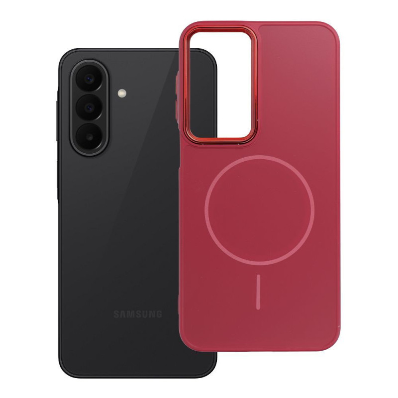 Case for Samsung A27 Frame Mag Cover compatible with MagSafe magenta