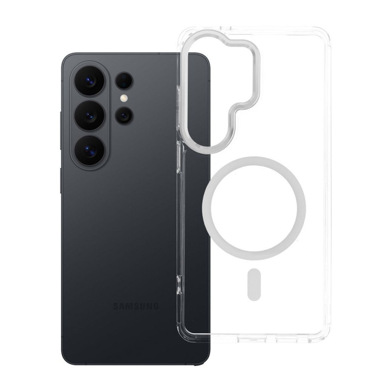 Case for Samsung S26 ULTRA Frame Clear Hybrid Mag Cover compatible with MagSafe transparent