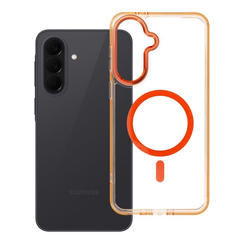 Case for Samsung A37 Frame Clear Hybrid Mag Cover compatible with MagSafe hermes orange