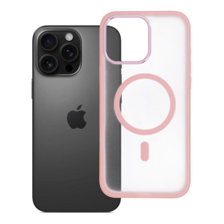 Case for iPhone 16 PRO MAX Flexline Mag Cover compatible with MagSafe pink