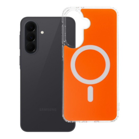Case for Samsung A37 Clear Fusion Mag Cover compatible with MagSafe hermes orange
