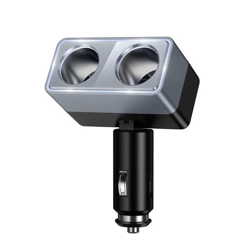 Smart dual cigarette lighter car charger Hoco 2 lighter ports max 240W/24V Z65 black