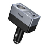 Car charger Hoco 1xUSB A + 2xUSB C+1x cigarette lighter ports PD QC3.0 max 165W/24V Z65A black