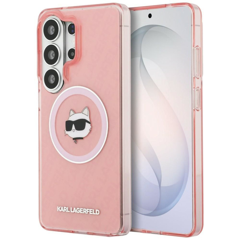 KARL LAGERFELD case for SAMSUNG S26 Ultra KLHMS26LHMKBCHOP (Magnetic IML Repeated Logo and Choupette) pink