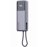 Powerbank Xiaomi 10000 mAh QC PD 165W with built-in cable USB C PB1165MI with LED dispaly gray