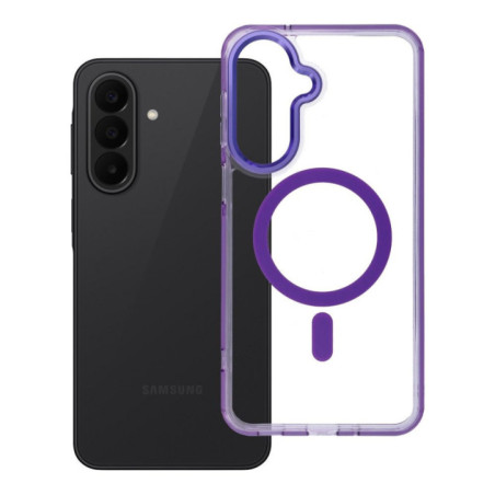 Case for Samsung A27 Frame Clear Hybrid Mag Cover compatible with MagSafe purple