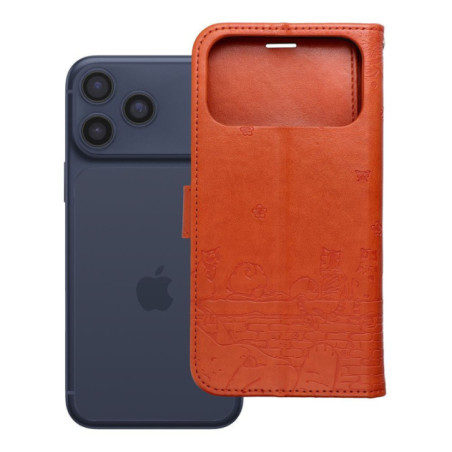 Flip case for iPhone 17 PRO MAX / 18 PRO MAX Mezzo Book cats brown