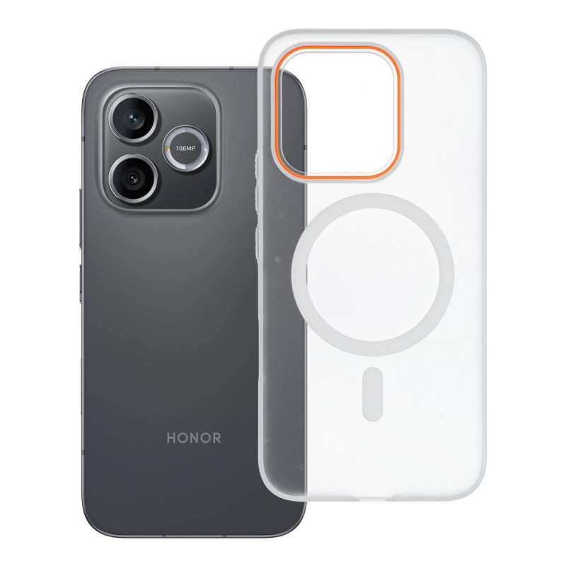 Case for Honor 600 LITE Go Orange compatible with MagSafe transparent Case for Honor 600 LITE Go Orange compatible with MagSafe transparent